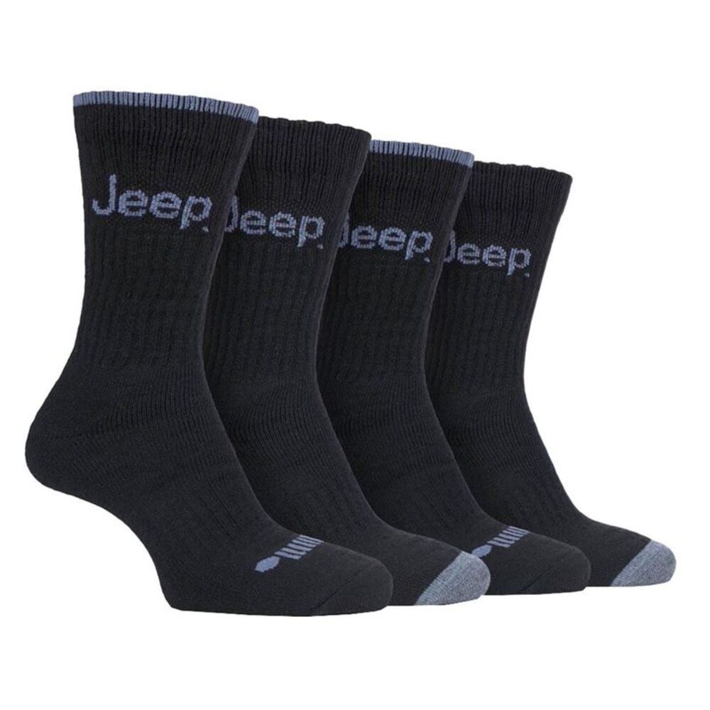 Jeep Mens Performance Boot Socks (Pack of 4) / Black